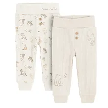 Cool Club, Pantaloni fara botosei pentru bebelusi, din tricot striat, mix, imprimeu Winnie the Pooh, set, 2 buc.