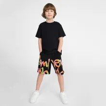 Cool Club, Pantaloni scurti pentru baieti, negru, imprimeu SmileWorld