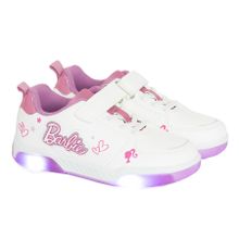 Cool Club, Pantofi sport pentru fete, alb, talpa cu leduri, imprimeu Barbie