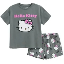 Cool Club, Pijama pentru fete, gri, imprimeu Hello Kitty