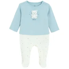 Cool Club, Pijama tip salopeta pentru bebelusi, albastru-alb