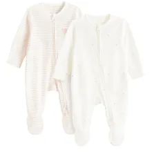 Cool Club, Pijama tip salopeta pentru fete, alb, set, 2 buc.