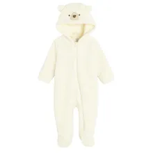 Cool Club, Pijama tip salopeta pentru fete, cu gluga, alb