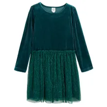 Cool Club, Rochie cu maneca lunga pentru fete, verde