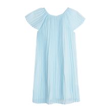 Cool Club, Rochie plisata cu maneca scurta pentru fete, albastru deschis