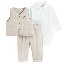 Cool Club, Set pentru baieti, Body cu maneca lunga, Vesta, Pantaloni trening, mix