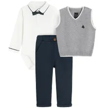 Cool Club, Set pentru baieti, Vesta, Body cu maneca lunga, Pantaloni din textil, mix