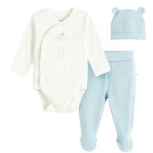 Cool Club, Set pentru bebelusi, Body cu maneca lunga, Pantaloni cu botosei, Caciula