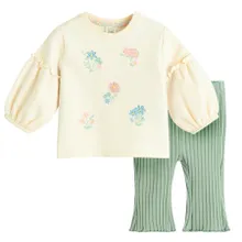 Cool Club, Set pentru fete, Bluza cu maneca lunga, Colanti din tricot striat, mix