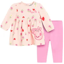Cool Club, Set pentru fete, Rochie cu maneca lunga, Colanti, mix, imprimeu Peppa Pig
