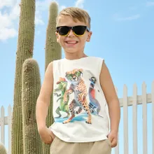 Cool Club, Tricou fara maneci pentru baieti, alb