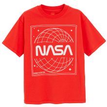 Cool Club, Tricou pentru baieti, rosu, imprimeu NASA