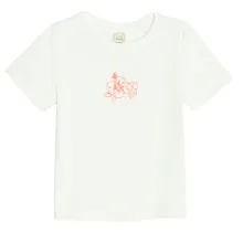 Cool Club, Tricou pentru fete, crop top, din tricot striat, alb