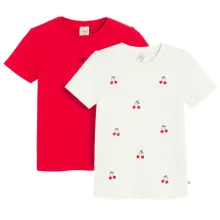 Cool Club, Tricou pentru fete, din tricot striat, mix, set, 2 buc.
