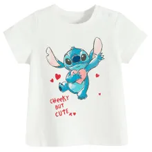 Cool Club, Tricou pentru fete, ecru, imprimeu Lilo si Stitch