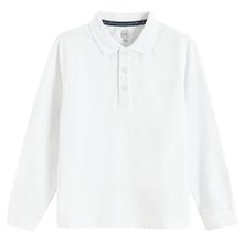 Cool Club, Tricou polo cu maneca lunga pentru baieti, alb