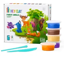 Hey Clay, Animale de padure, plastilina, set creativ