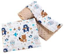 Medi Partners, Boho Animals, plapuma cu perna, minky, bej, 75-100 cm