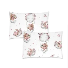 MimiNu, Lili, fata de perna din bumbac, 40-60 cm, roz, 2 buc.