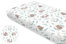 MimiNu, Lulu Natural, cearceaf din bumbac cu elastic, 80-160 cm