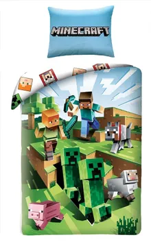 Minecraft, set lenjerie de pat single, 140-200 cm + 70-90 cm