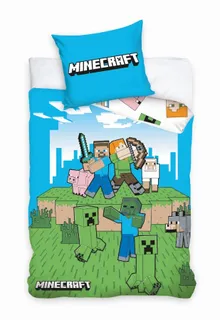 Minecraft, set lenjerie de pat single, 140-200 cm