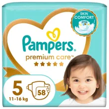 Pampers Premium Care, scutece marimea 5, 11-16 kg, 58 buc.