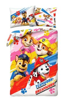 Paw Patrol, set lenjerie de pat single, 140-200 cm