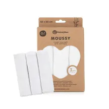 Petite&Mars, Moussy Total White, set de scutece din muselina de bambus, 68-68 cm, 3 buc.