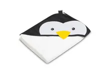 Sensillo, Water Friends, husa de baie moale cu aplicatie 3D, Pinguin, alb, 100-100 cm