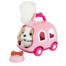 Smiki, Catel la salonul de infrumusetare, set cu jucarie de plus interactiva si cusca de transport