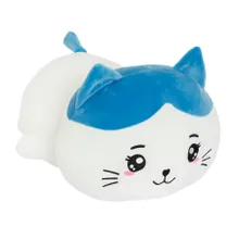 Smiki, Pisica, jucarie de plus, alb-albastru, 30 cm