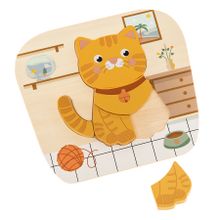 Smiki, Pisicuta, puzzle din lemn, 5 elemente