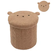 Smiki, Ursulet, puf de depozitare plusat, maro