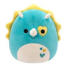 Squishmallows, Braedon, Teal Triceratops, jucarie de plus, 30 cm