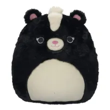 Squishmallows, Fuzzamallows, Selma, Black and White Skunk, jucarie de plus, 30 cm