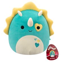 Squishmallows, Little Plush, Braedon Teal Triceratops, jucarie de plus, 19 cm