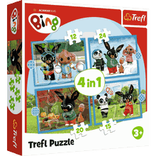 Trefl, Bing, puzzle 4in1, 71 piese