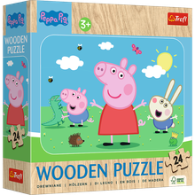 Trefl, Peppa Pig, puzzle din lemn, 24 piese