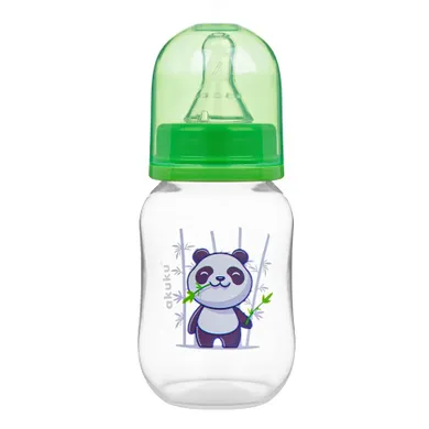 Akuku, Panda, biberon cu tetina, 0 luni+, 125 ml