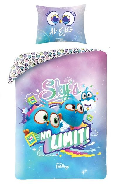 Angry Birds Hatchlings, set lenjerie de pat single, 100-135 cm + 60-40 cm