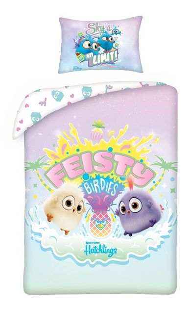 Angry Birds Hatchlings, set lenjerie de pat single, 100-135 cm + 60-40 cm
