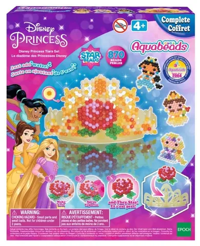 Aquabeads, Printese Disney, Diadema pentru printese, set creativ, 870 elemente, 31901