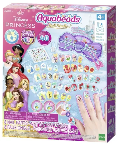 Aquabeads, Printese Disney, Nail Studio, set creativ pentru decorarea unghiilor, 35071