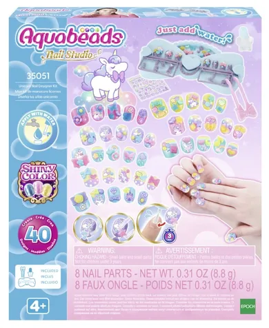 Aquabeads, Unicorns, Nail Studio, set creativ, 35051