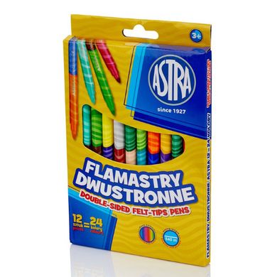 Astra, carioci cu doua fete, 24 culori, 12 buc.