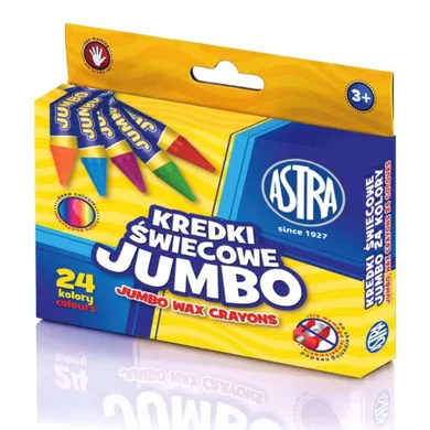 Astra, jumbo, creioane cerate, 24 culori