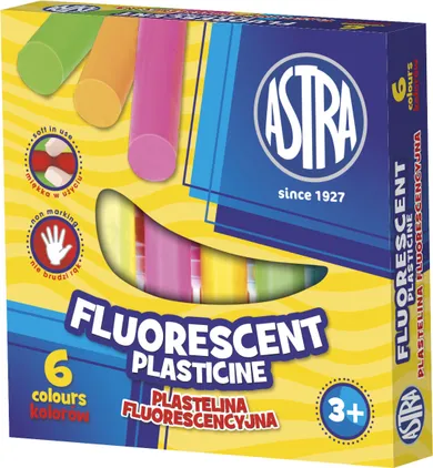 Astra, plastilina fluo, 6 culoare