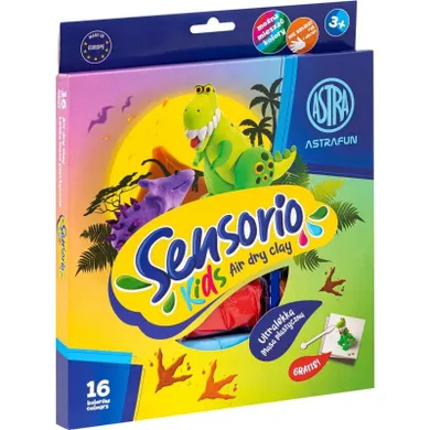 Astra, plastilina, masa plastica usoara, dinozauri, 16 culoare