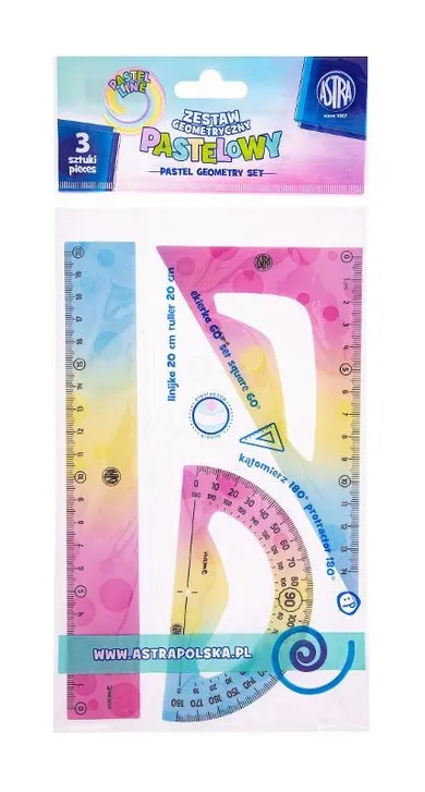 Astra, set geometric Flexi, 3 elemente cu rigla 20 cm